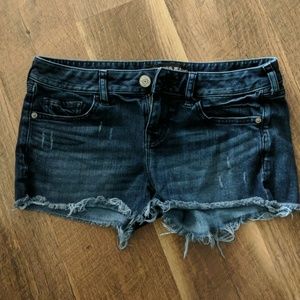 Express Low Rise Distressed Denim Shorts